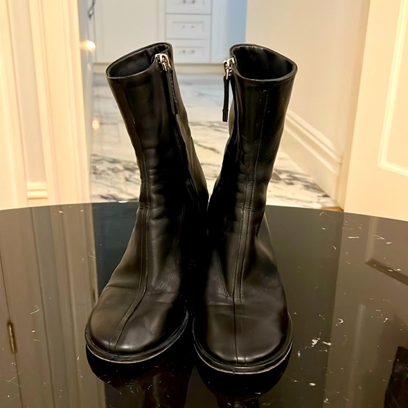 The Row Black Leather Boots - Picture 1 of 7